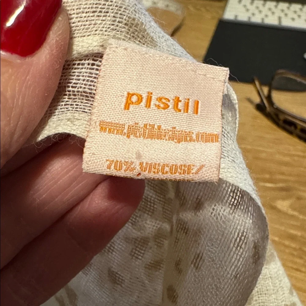 Pistil Viscose/Wool infinity scarf Womens OS sheer Beige/White floral Bohemian